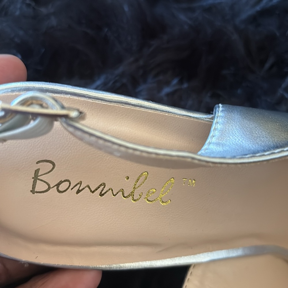 Bonnibel Silver Embellished Slingback Heels - Picture 6 of 7